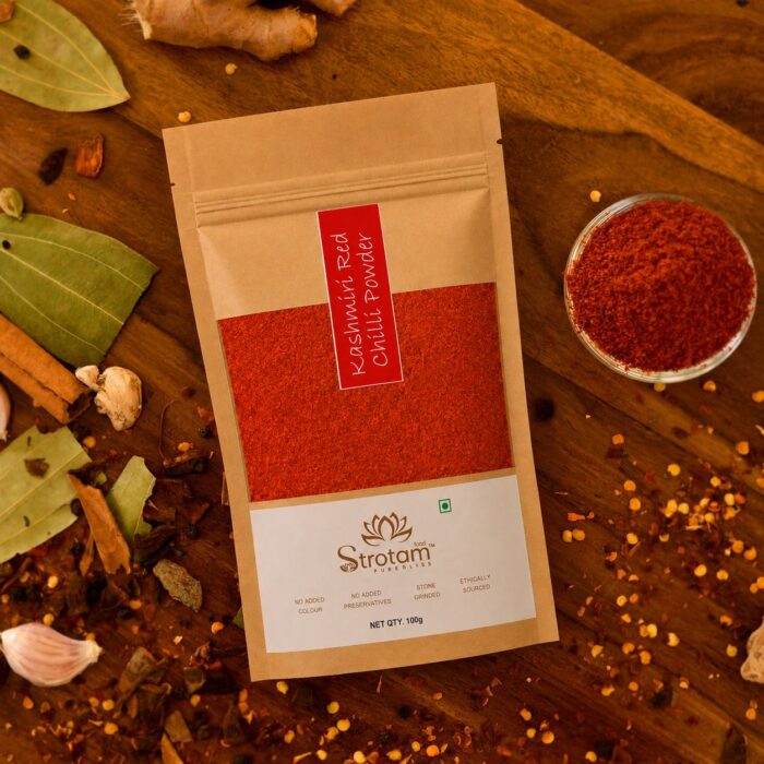 Strotam Kashmiri Red Chilli Powder | No Preservatives | No Added Colour | 100% Pure | Kashmiri Lal Mirch - Image 3
